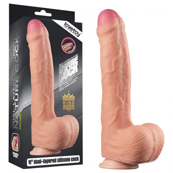 Lovetoy Nature Cock - Dubbele Realistische Dildo - 28cm (natuurlijk)