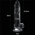 Lovetoy Flawless Clear - Zuignap Dildo - 19cm (doorzichtig)