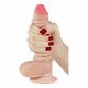 Lovetoy Sliding-Skin - dubbel gelaagde zuignap dildo - 18cm (natuurlijk)