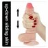 Lovetoy Sliding-Skin - dubbel gelaagde zuignap dildo - 18cm (natuurlijk)