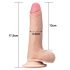 Lovetoy Sliding-Skin - dubbel gelaagde zuignap dildo - 18cm (natuurlijk)