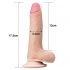 Lovetoy Sliding-Skin - dubbel gelaagde zuignap dildo - 18cm (natuurlijk)