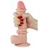 Lovetoy Sliding-Skin - dubbelgelaagde zuignap dildo - 21cm (natuurlijk)