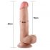 Lovetoy Sliding-Skin - dubbelgelaagde zuignap dildo - 21cm (natuurlijk)