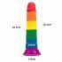 Lovetoy Prider - realistische dildo - 19cm (regenboog)