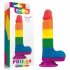 Lovetoy Prider - realistische dildo met ballen - 20cm (regenboog)