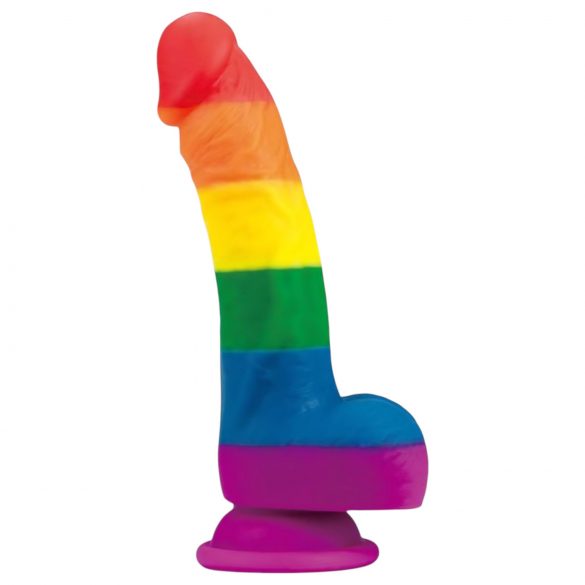 Lovetoy Prider - realistische vloeibare siliconen dildo - 19cm (regenboog)