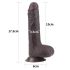 Lovetoy Sliding-Skin - tweelaagse zuignap dildo - 18cm (bruin)