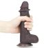 Lovetoy Sliding-Skin - tweelaagse zuignap dildo - 18cm (bruin)