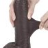 Lovetoy Sliding-Skin - twee-laags zuignap dildo - 23cm (bruin)