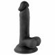 Mr. Rude - zuignap dildo met bal - 17cm (zwart)