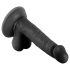 Mr. Rude - zuignap dildo met bal - 17cm (zwart)