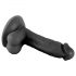 Mr. Rude - zuignap dildo met bal - 17cm (zwart)