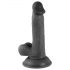 Mr. Rude - zuignap dildo met bal - 17cm (zwart)