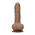 RealRock Dong 8 - levensechte dildo met ballen (20cm) - donker natuur