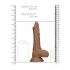 RealRock Dong 8 - levensechte dildo met ballen (20cm) - donker natuur