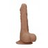 RealRock Dong 8 - levensechte dildo met ballen (20cm) - donker natuur