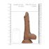 RealRock Dong 9 - realistische dildo met testikels (23cm) - donker natuur