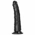 RealRock Slim - zuignap realistishe dildo - 15,5 cm (zwart)