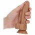 RealRock - zuignap dildo met ballen - 15,5cm (donker naturel)