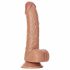 RealRock - zuignap dildo met ballen - 15,5cm (donker naturel)