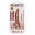 RealRock - zuignap dildo met ballen - 15,5cm (donker naturel)