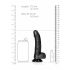 RealRock - zuignap, realistisch dildo met testikels - 15.5 cm (zwart)