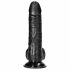 RealRock - zuignap, realistisch dildo met testikels - 15.5 cm (zwart)