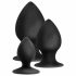 Anal Adventures Platinum Stout - anale dildo set - 3 stuks (zwart)