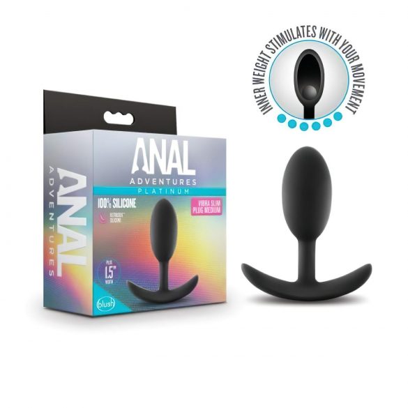 Anal Adventures Platinum M - anale plug - zwart (medium)