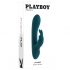 Playboy Konijn - oplaadbare, waterdichte vibrator met clitorisstimulator (turkoois)