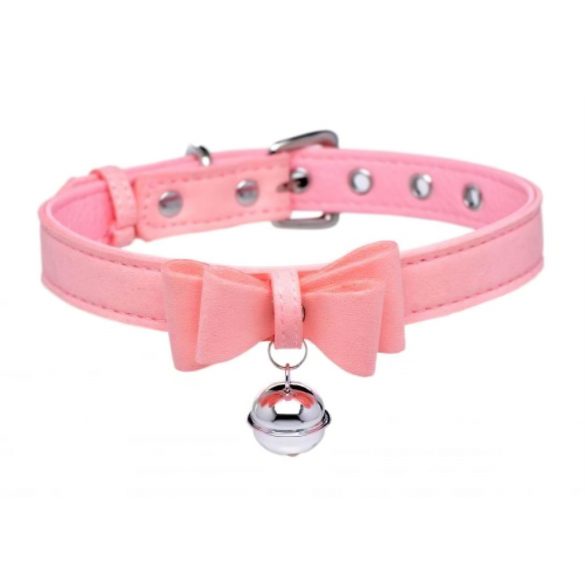 Master Series Gouden Kitty - halsband met belletje (roze)