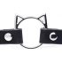 Master Series Kinky Kitty - halsband met kattenkopje ring (zwart)