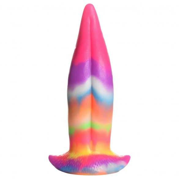 Creature Cocks Tong - lichtgevende siliconen dildo - 21cm (regenboog)