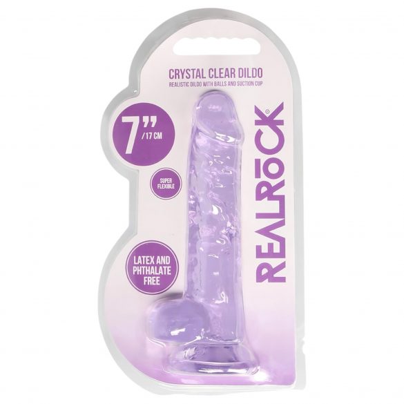 REALROCK - doorzichtige levensechte dildo - paars (17cm)