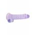 REALROCK - transparante realistische dildo - paars (19cm)