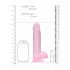 REALROCK - doorzichtige realistische dildo - roze (19 cm)