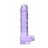 REALROCK - doorzichtige levensechte dildo - paars (22cm)