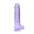 REALROCK - doorzichtige levensechte dildo - paars (22cm)