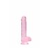 REALROCK - doorzichtige realistische dildo - roze (15cm)