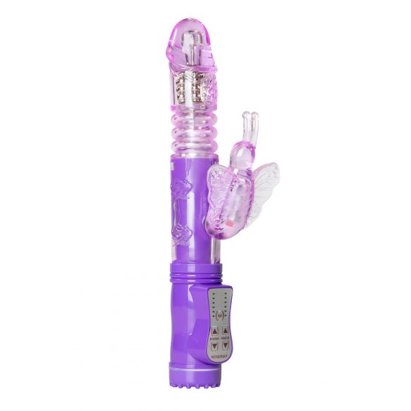 Easytoys Vlinder - roterende stotende vibrator (paars)