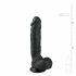 Easytoys - zuignap dildo met ballen (22,5cm) - zwart