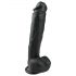 Easytoys - zuignap dildo met testikels (26,5 cm) - zwart