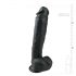 Easytoys - zuignap dildo met testikels (26,5 cm) - zwart