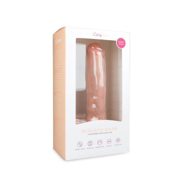 Easytoys - Grote zuignap dildo met ballen (29,5 cm) - huidskleur