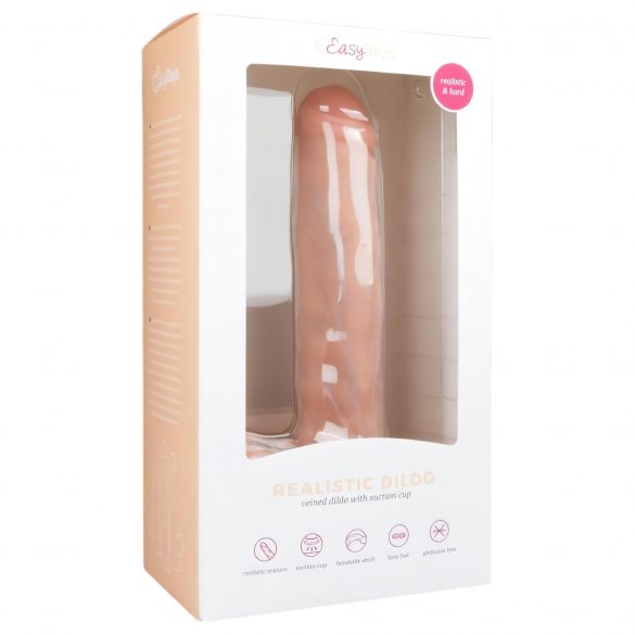 Easytoys - Grote zuignap dildo met ballen (29,5 cm) - huidskleur