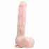 Easytoys - Grote zuignap dildo met ballen (29,5 cm) - huidskleur