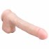 Easytoys - Grote zuignap dildo met ballen (29,5 cm) - huidskleur