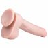 Easytoys - Grote zuignap dildo met ballen (29,5 cm) - huidskleur