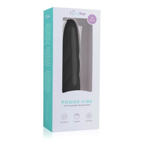 Easytoys Power Vibe - gedraaide siliconen vibrator (zwart)